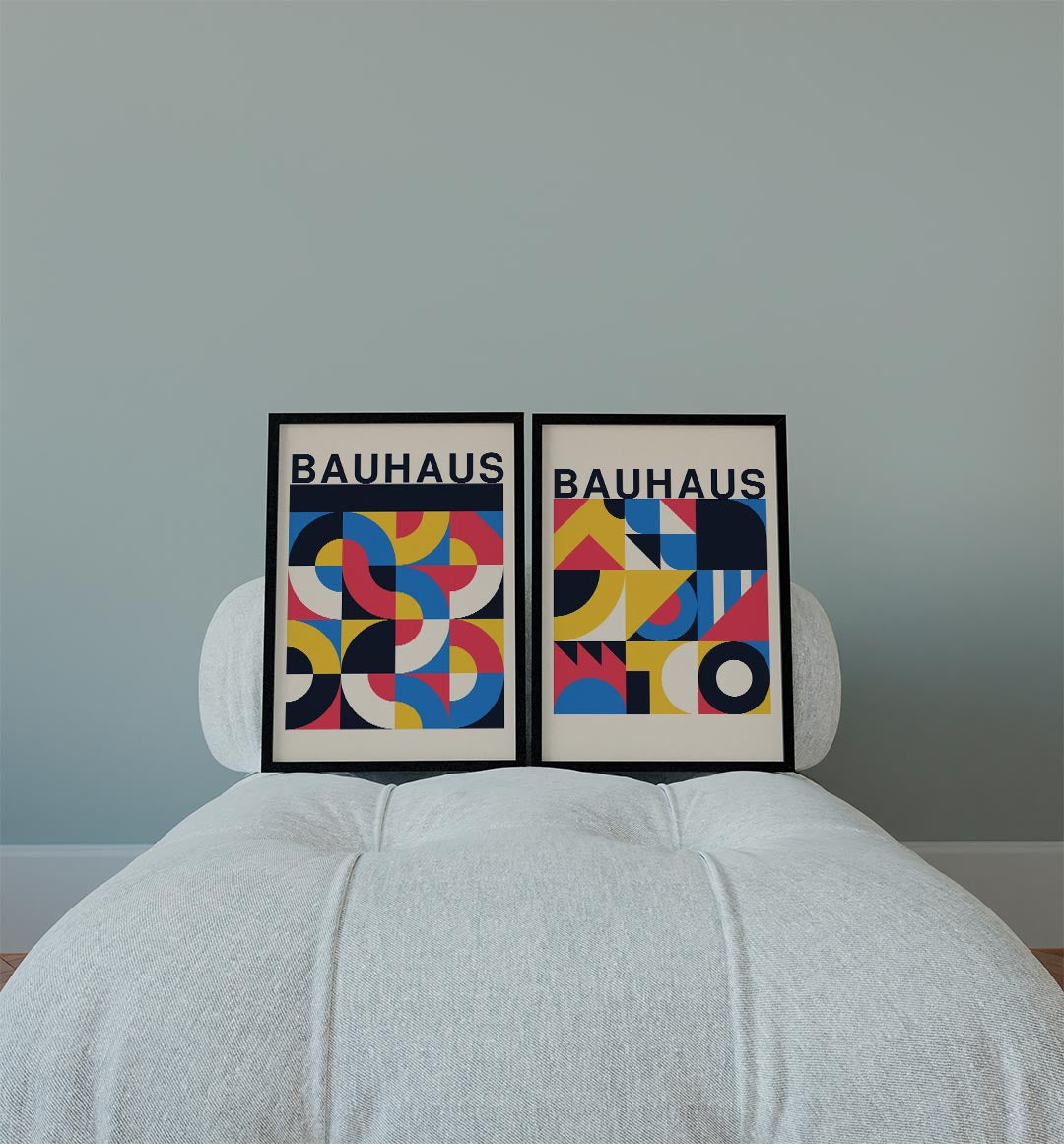 Kleurrijke vormenmix Posterset