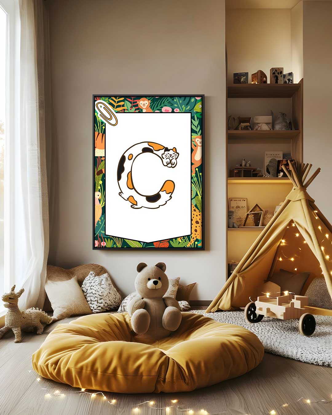 Slaapkat Alfabet Print Kunstwerk-canvas-dibond-plexiglas-wanddecoratie-WallArtistic