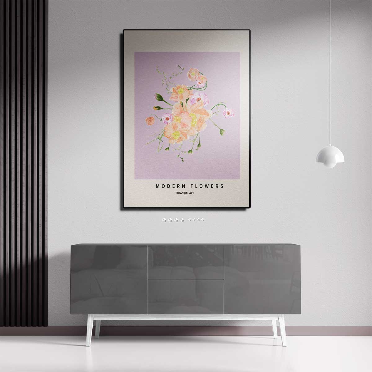 Moderne Bloemen Botanische Kunst Kunstwerk-canvas-dibond-plexiglas-wanddecoratie-WallArtistic