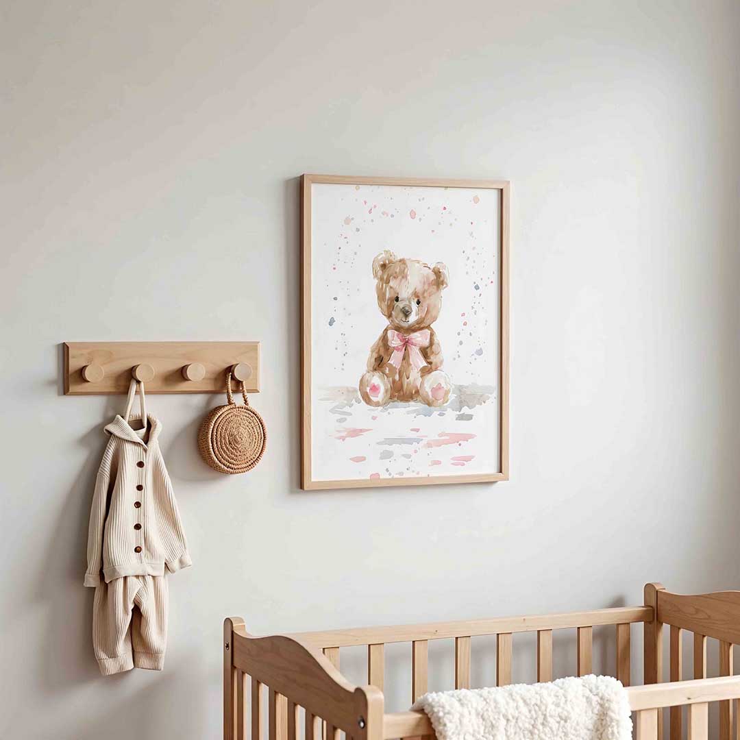 Zittende teddybeer Poster