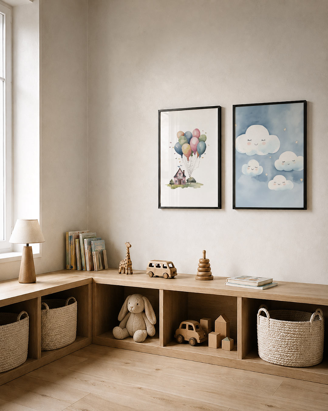 Droomhuis en ballonnen Posterset