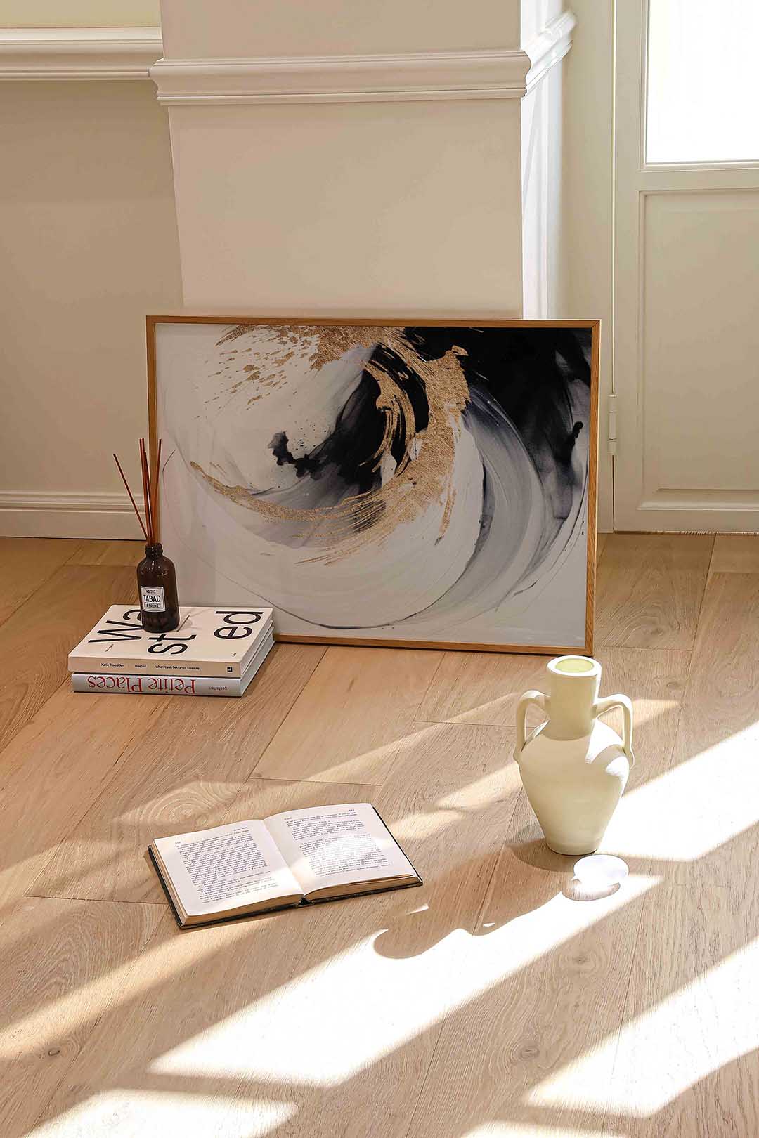 Abstracte zwart en goud Poster