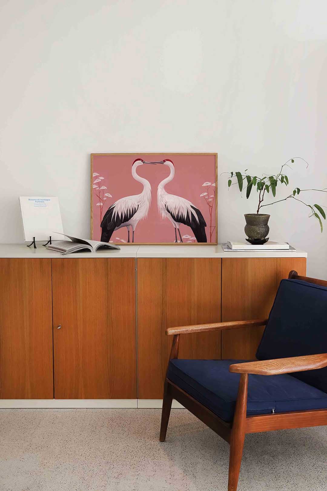 Twee kraanvogels Poster