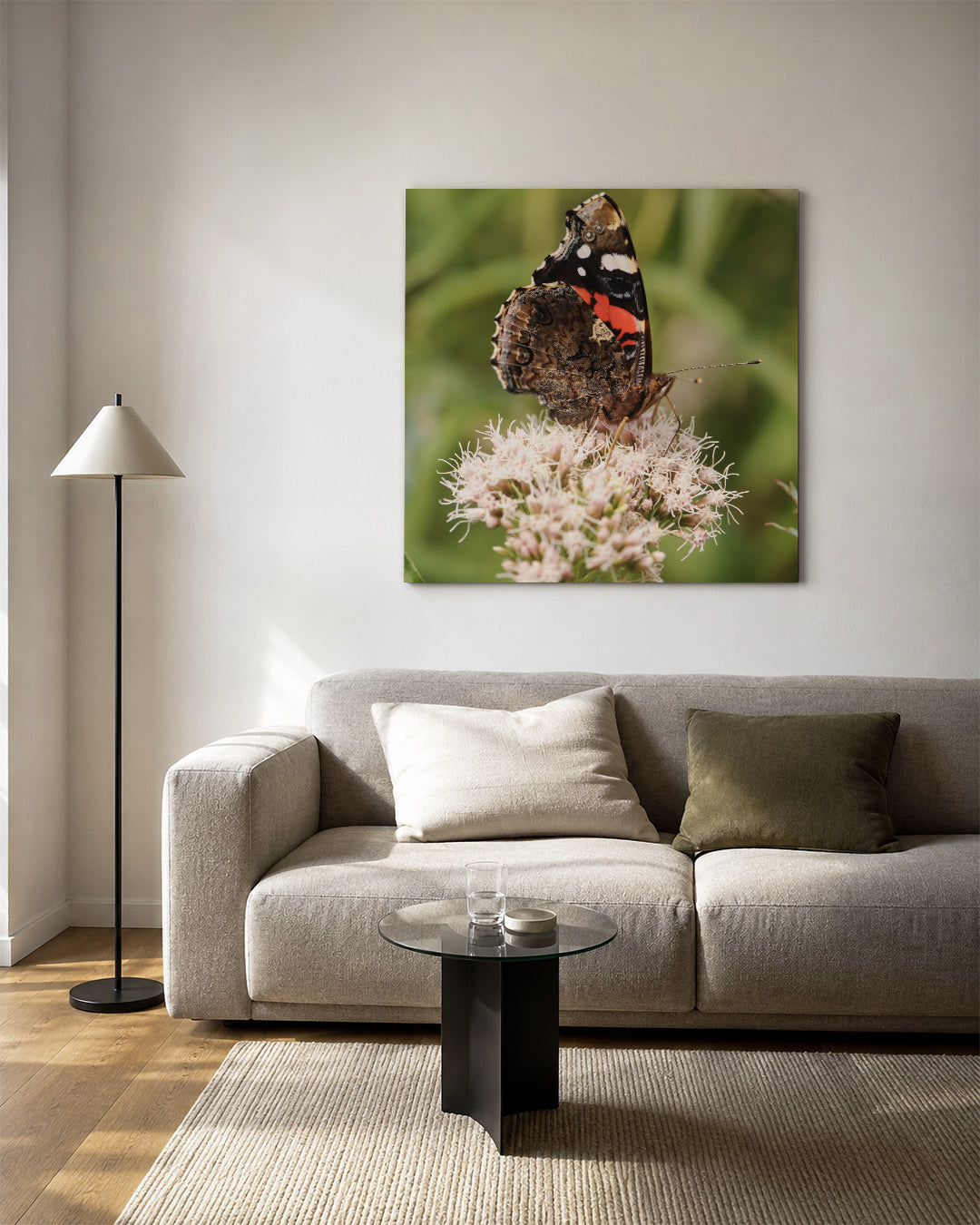 Vlinder op bloem Kunstwerk
