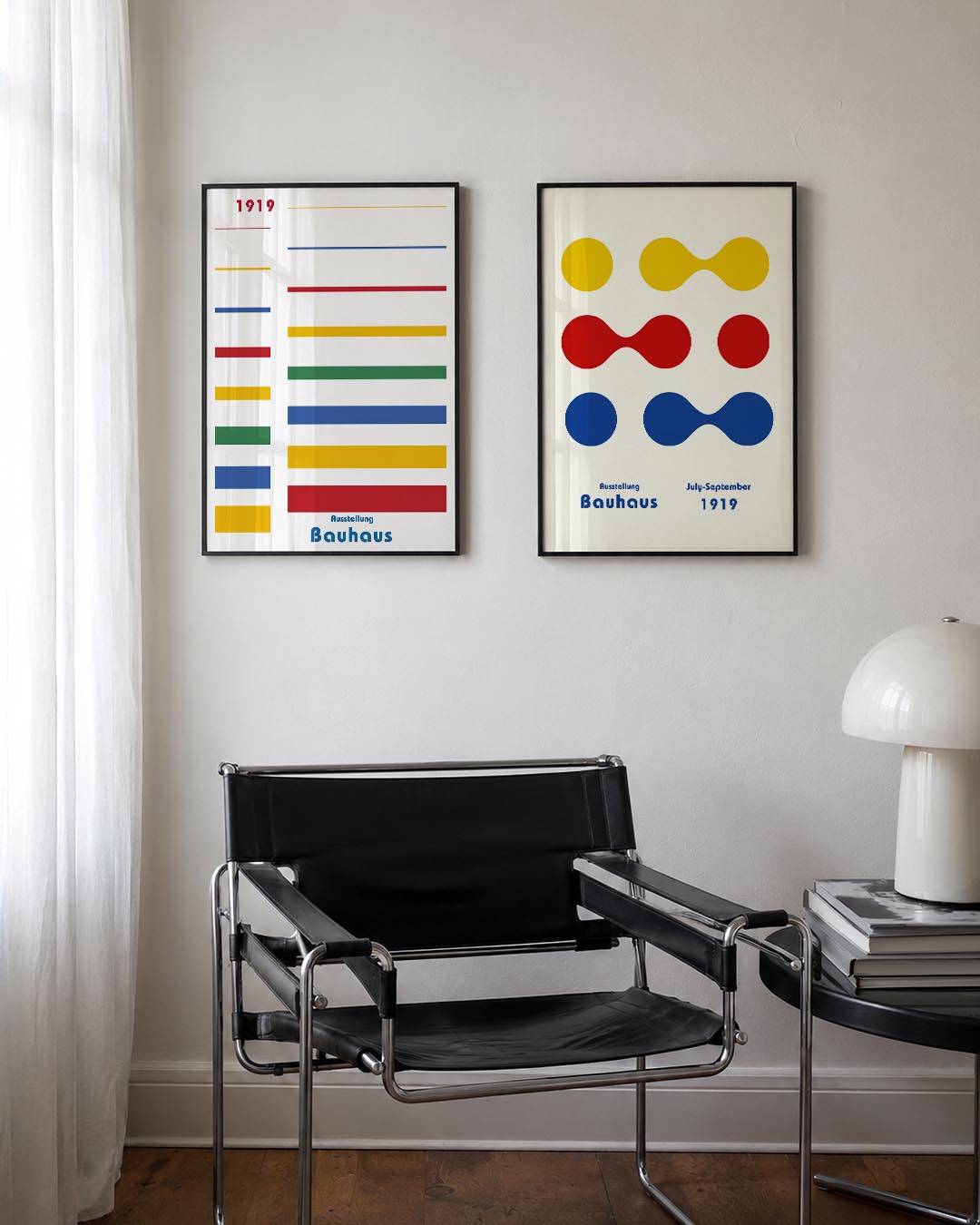Kleurrijke lijnenspel Posterset