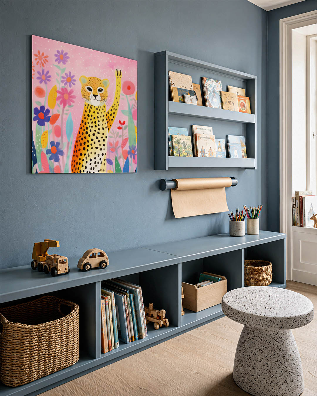 Vrolijke luipaard illustratie Kunstwerk
