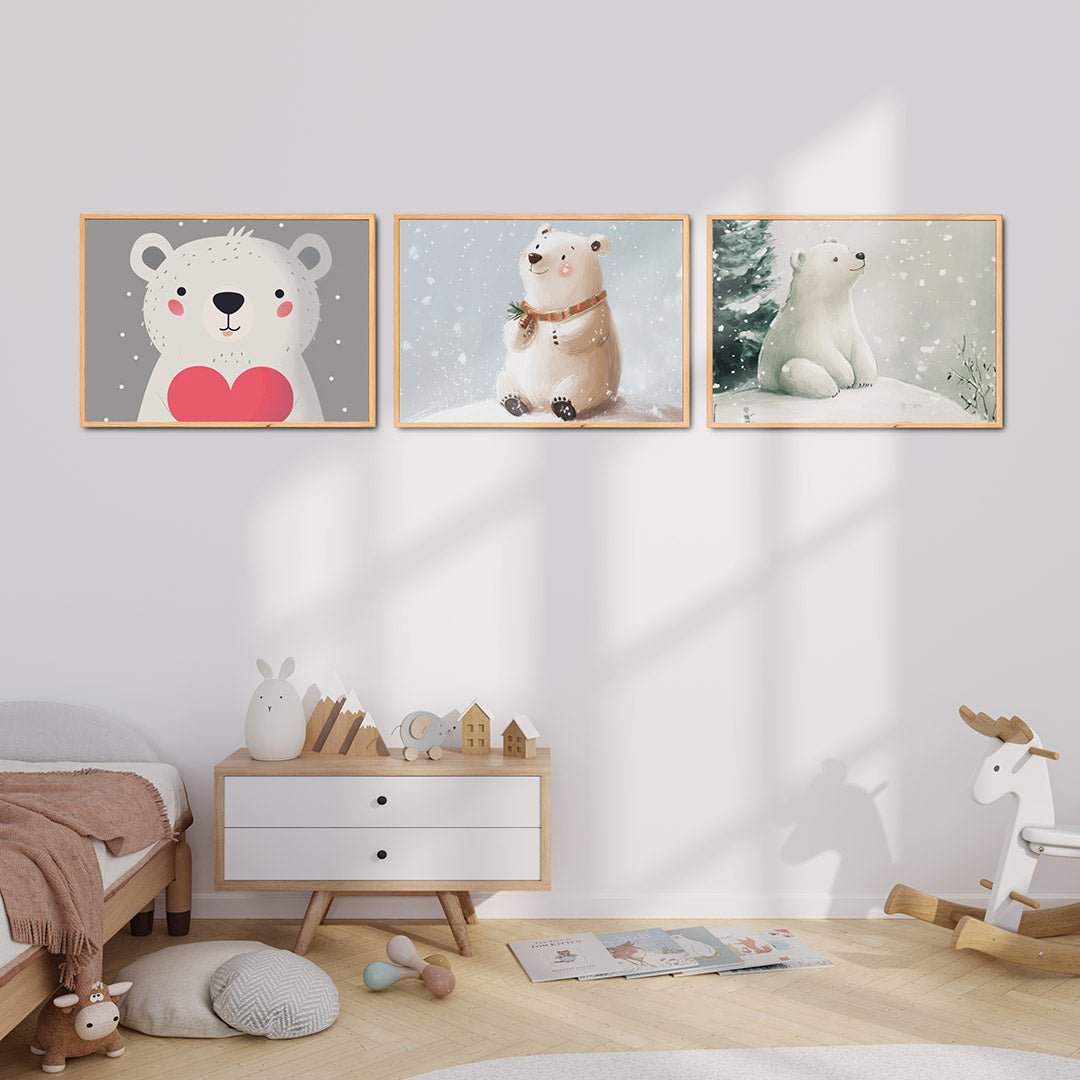 Knuffelbeer met hart Posterset