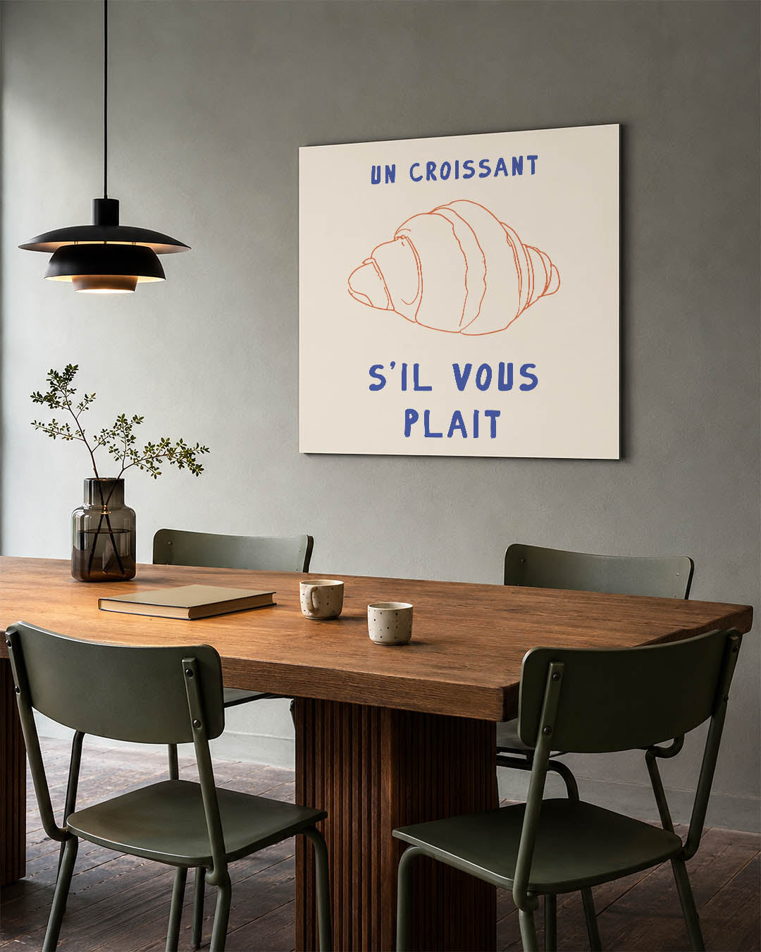 Eenvoudige croissant illustratie Kunstwerk