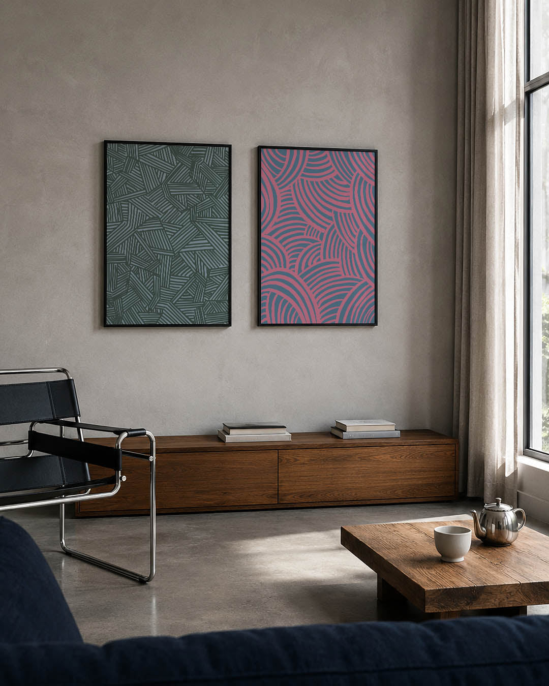 Lijnenspel chaos Posterset