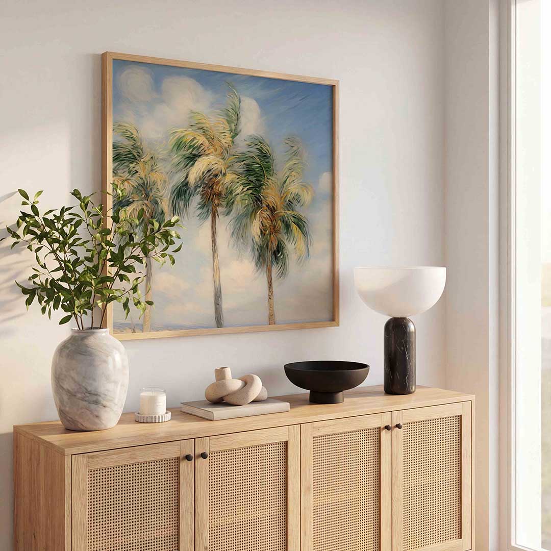 Palmbomen in de wind Poster