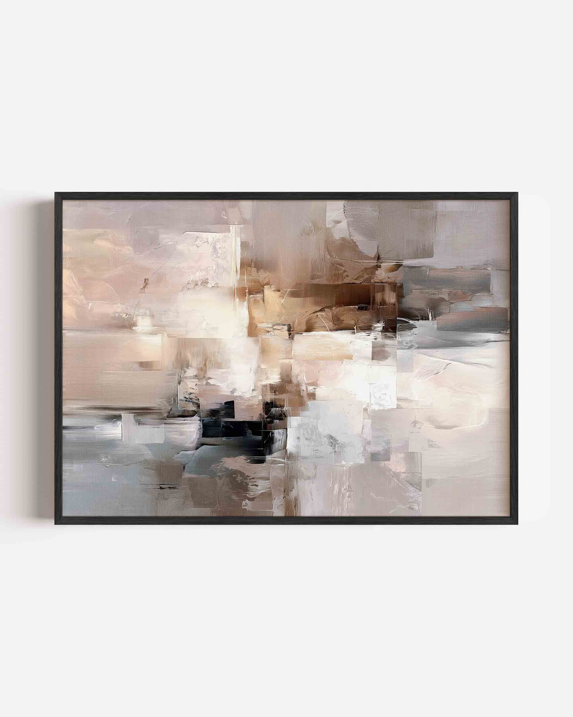Abstracte beige en grijze Poster