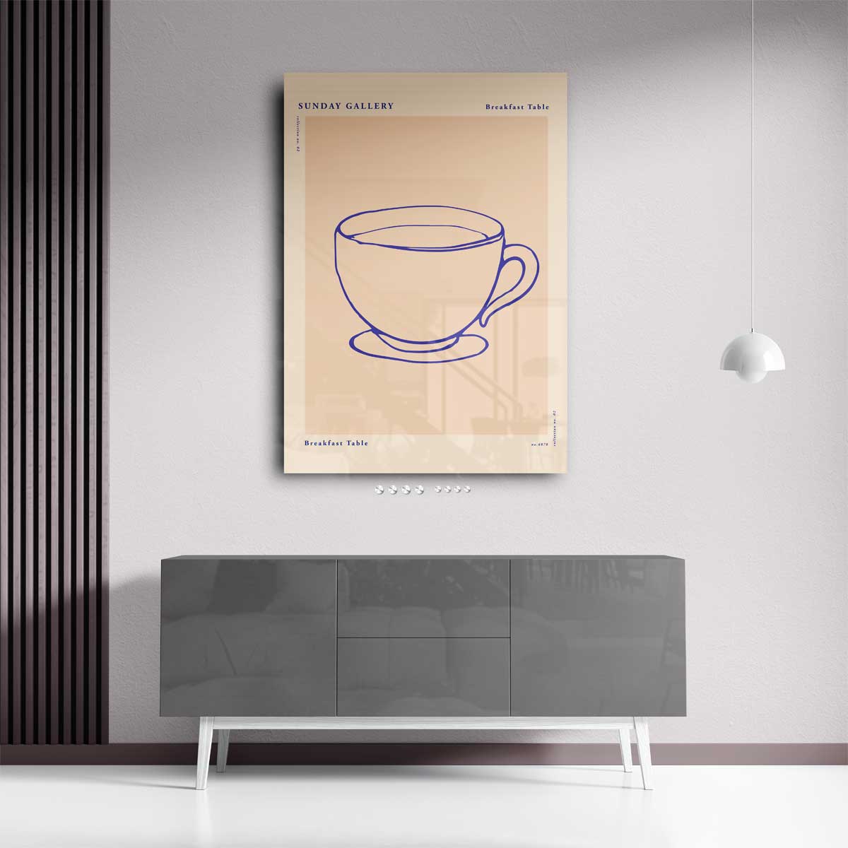 Eenvoudige Koffiemok Illustratie Kunstwerk-canvas-dibond-plexiglas-wanddecoratie-WallArtistic