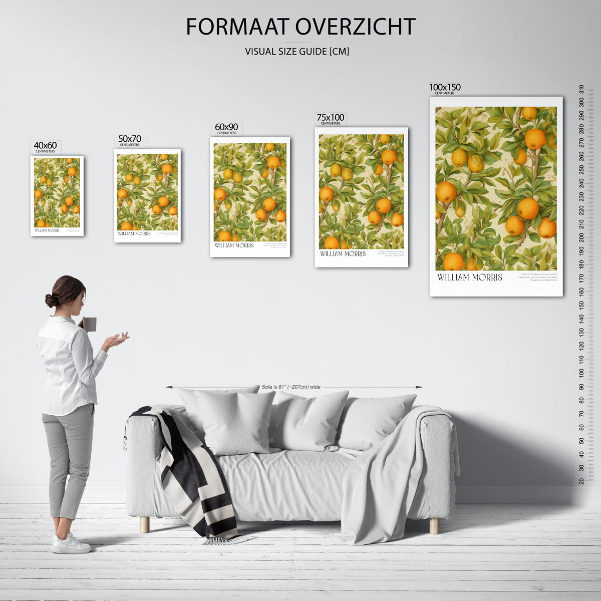Citrus en bladeren Kunstwerk