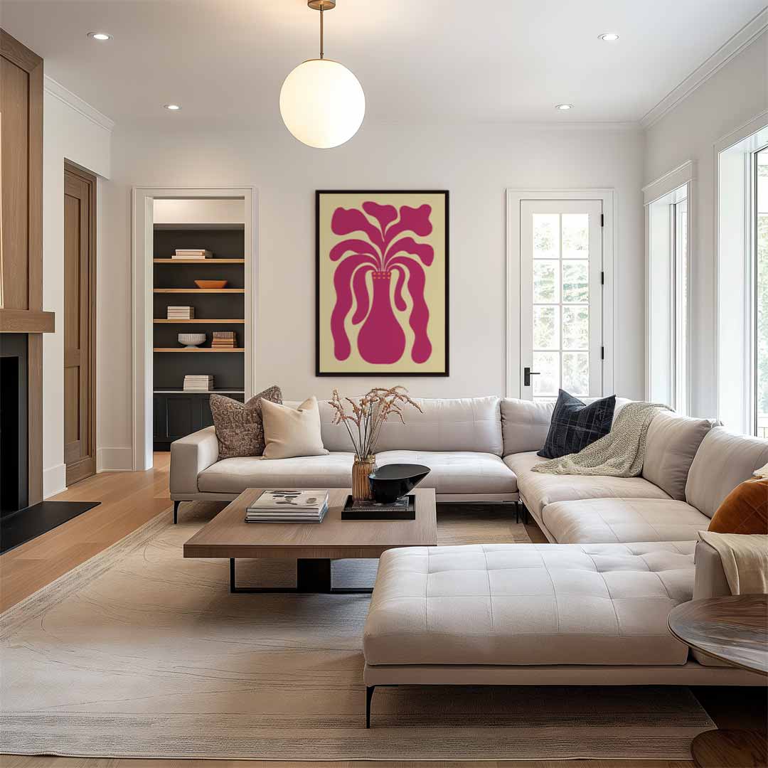Abstracte Vaas met Organische Vormen Kunstwerk-canvas-dibond-plexiglas-wanddecoratie-WallArtistic