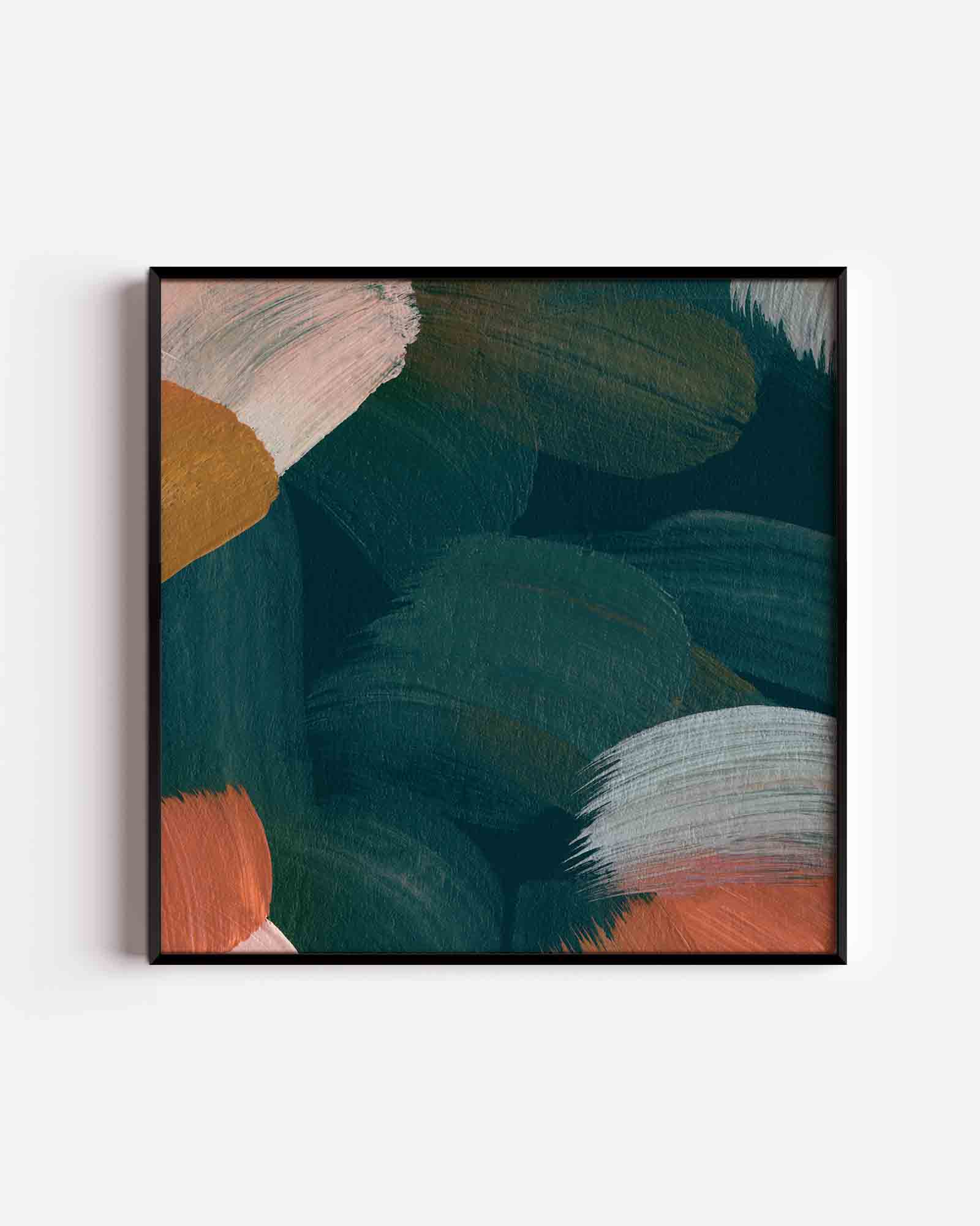 Abstracte penseelstreken Poster