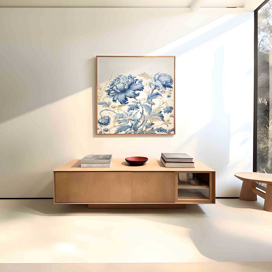 Blauwe bloemen Poster