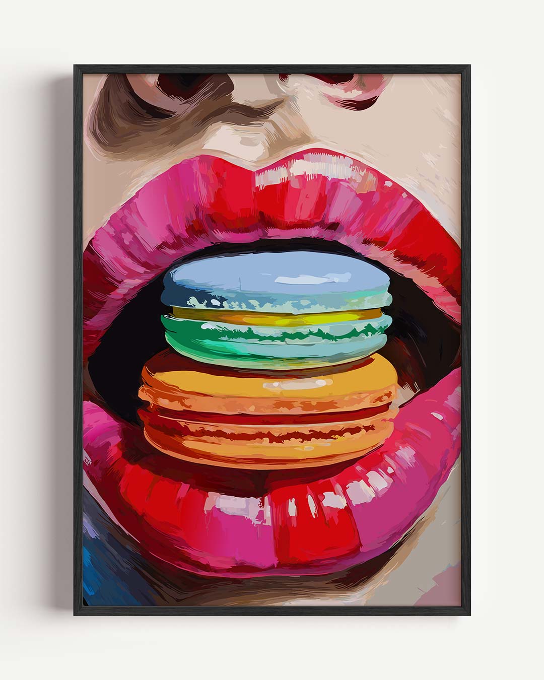 Kleurrijke Macaron Kus Poster-WallArtistic