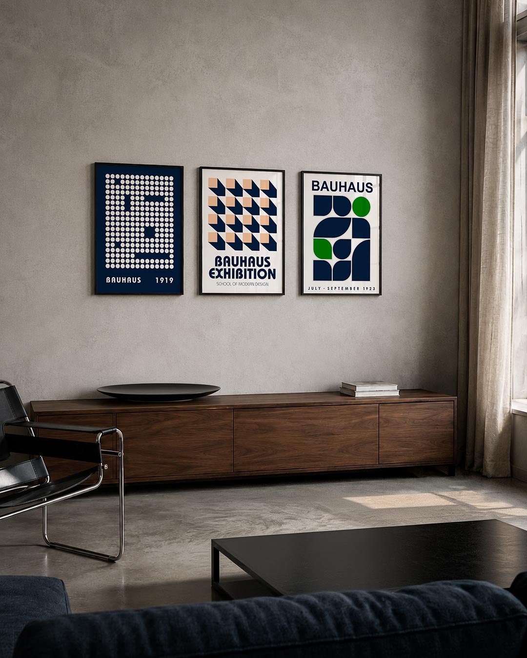 Cirkelpatroon blauw Posterset