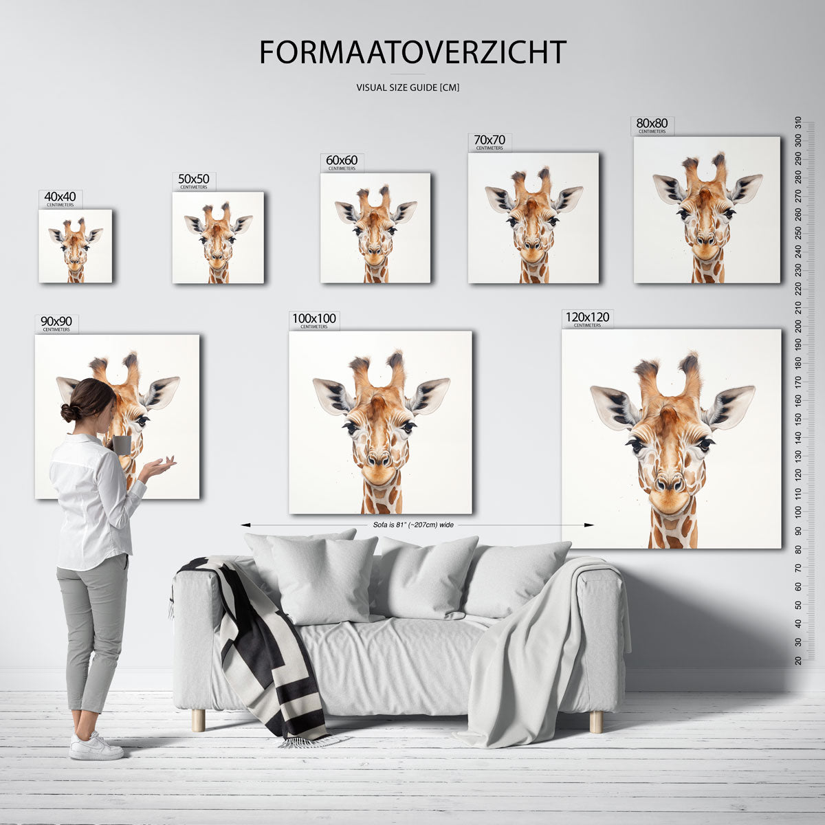 Giraffe portret Poster