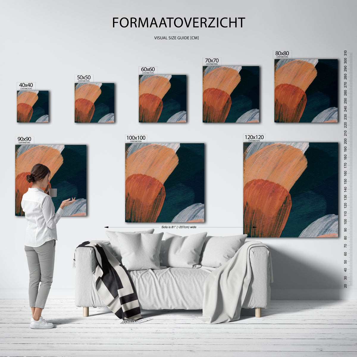Abstracte penseelstreken Poster