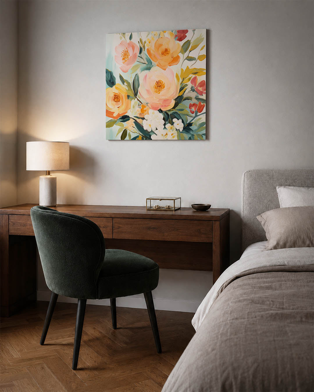 Bloemrijke kleurenexplosie Kunstwerk