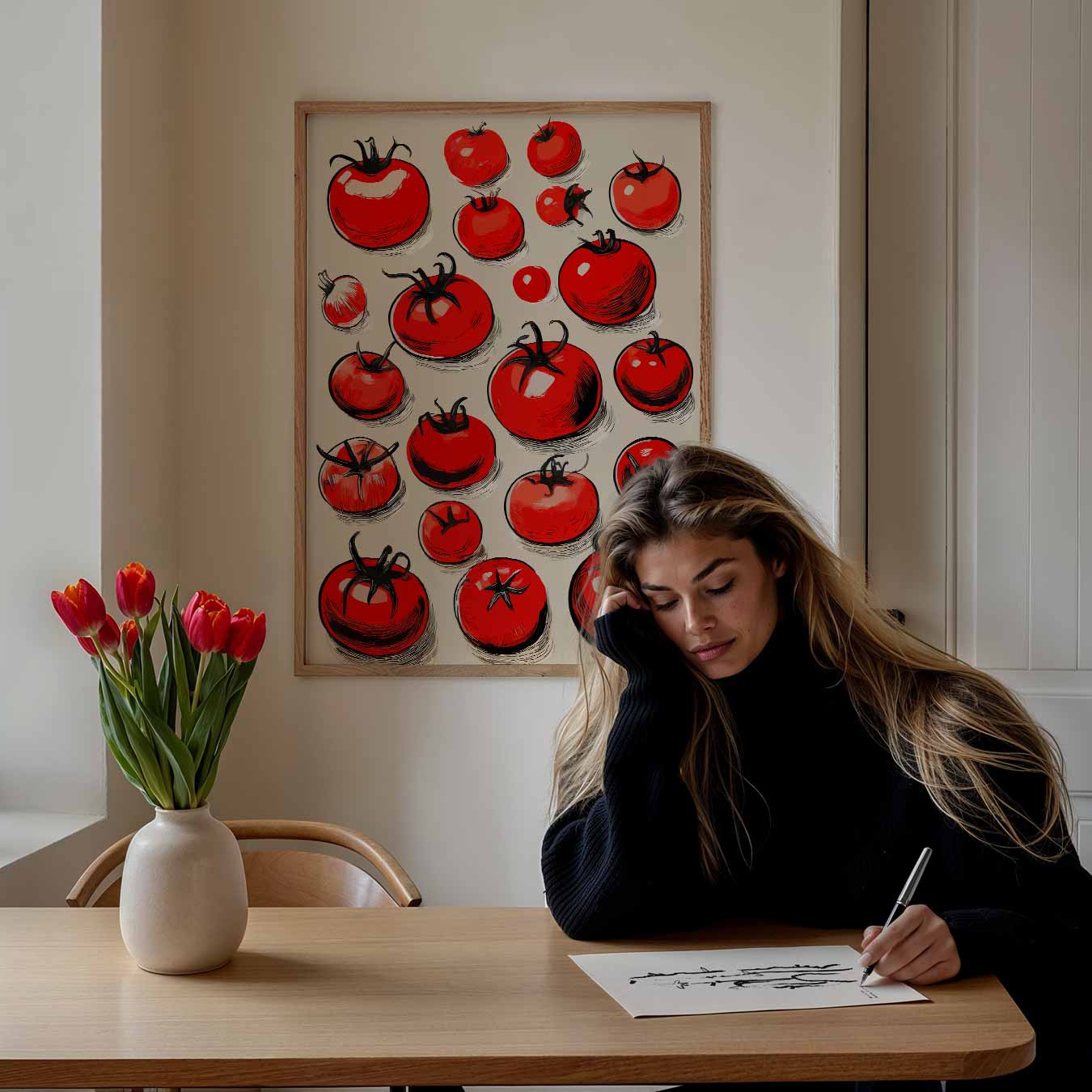 Sfeervolle Tomaten Illustratie Poster-WallArtistic