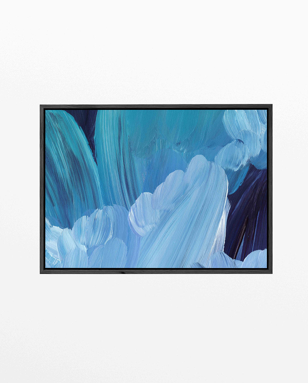 Dynamische blauwe borstels Kunstwerk