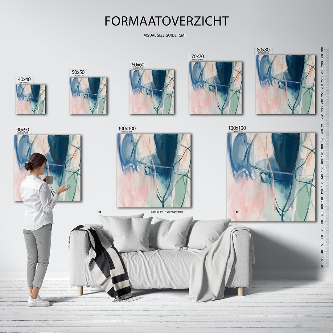 Vloeiende kleurencompositie Kunstwerk