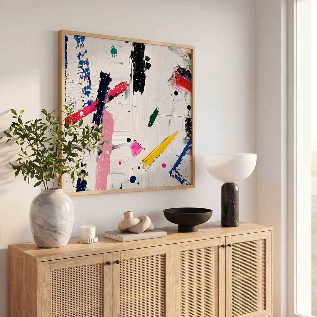 Abstracte penseelstreken Poster