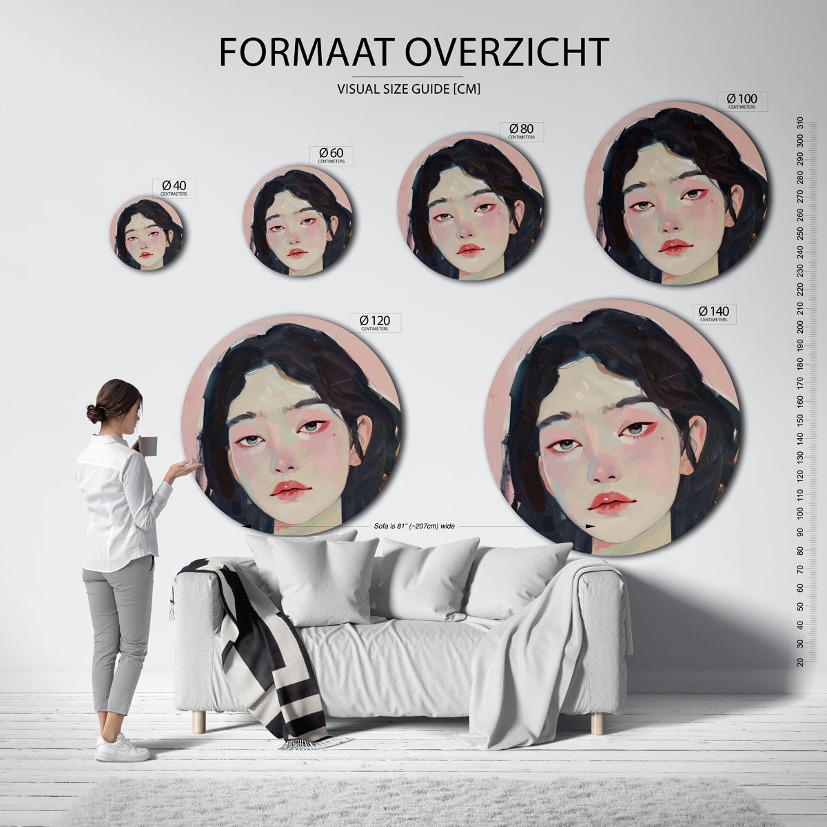 Portret vrouw Muurcirkel