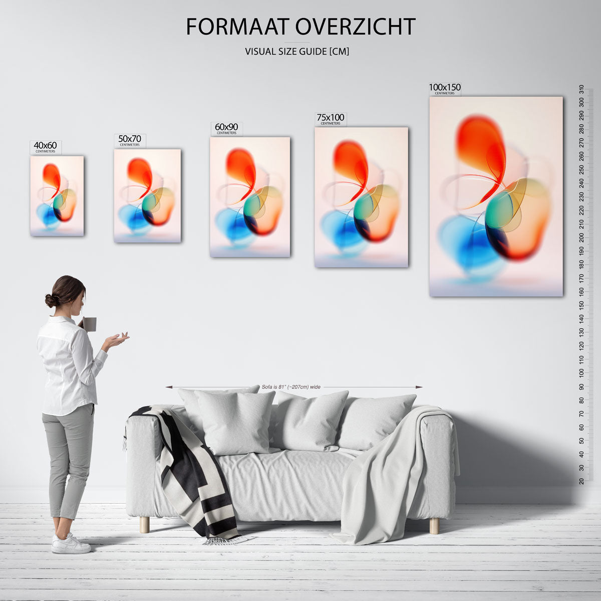 Vloeiende kleurencompositie Kunstwerk