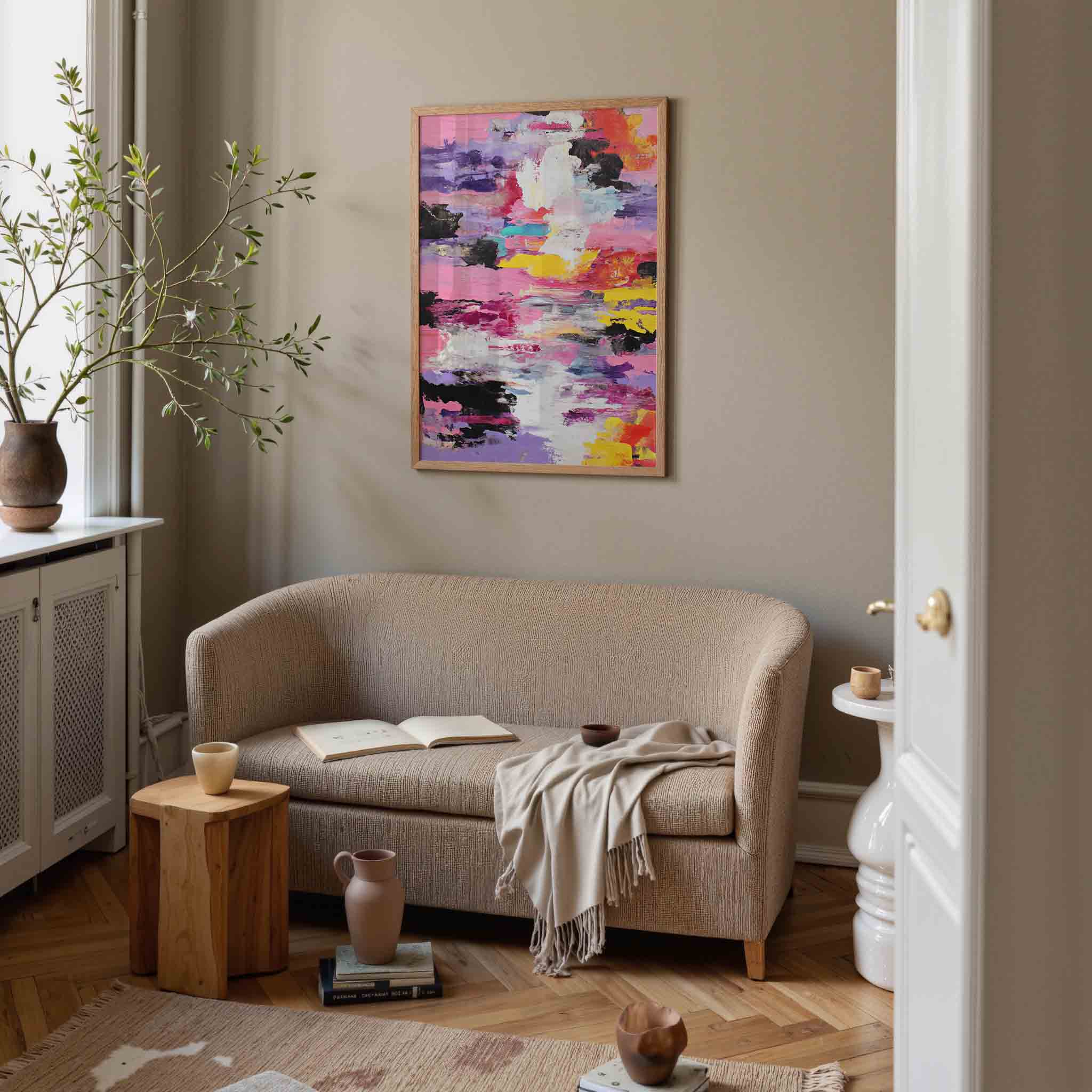 Abstracte kleurenexplosie Poster