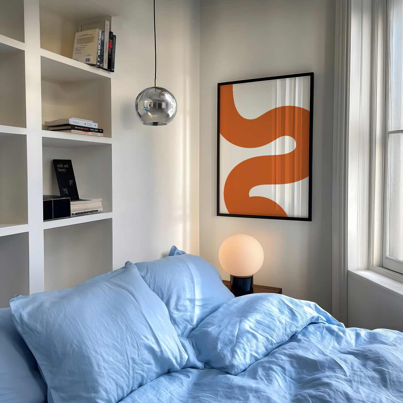 Oranje Golven Kunstposter-WallArtistic