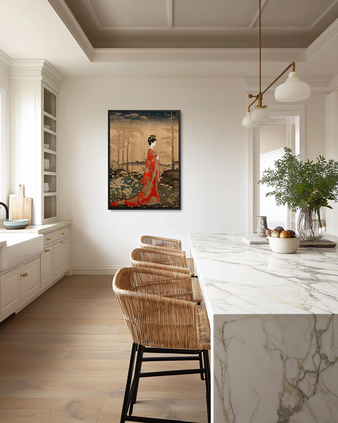 Vrouw in natuur Kunstwerk