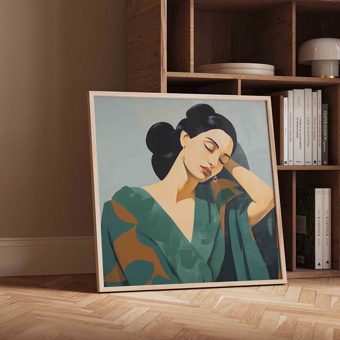 Vrouw met gesloten ogen Poster