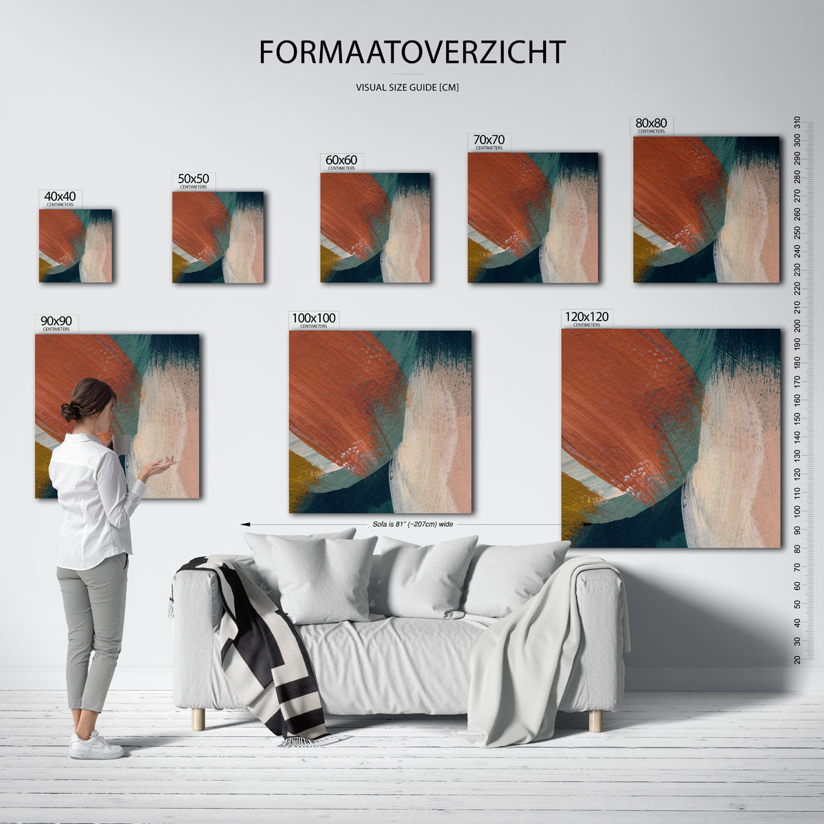 Abstracte penseelstreken Poster