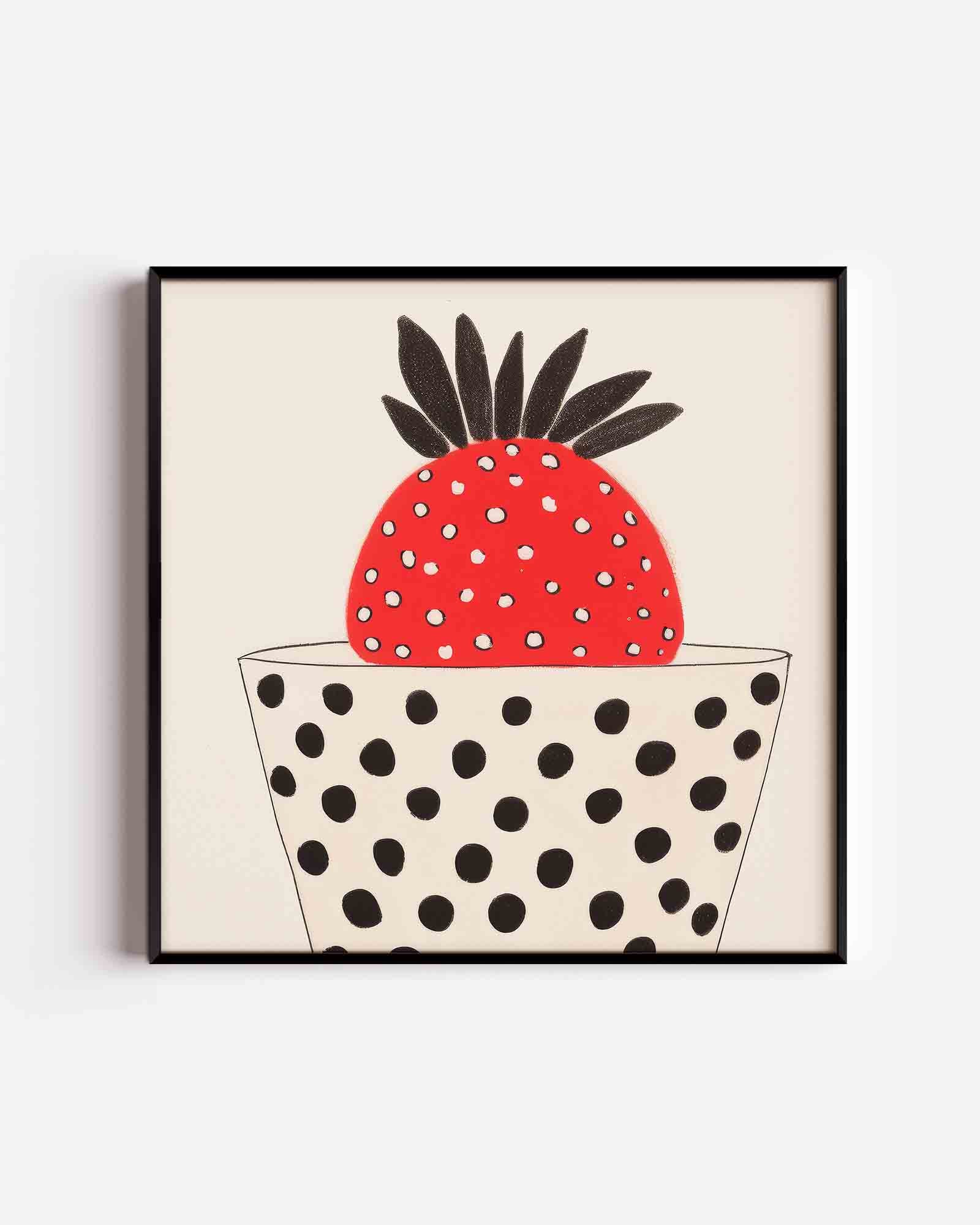 Aardbei in beker Poster