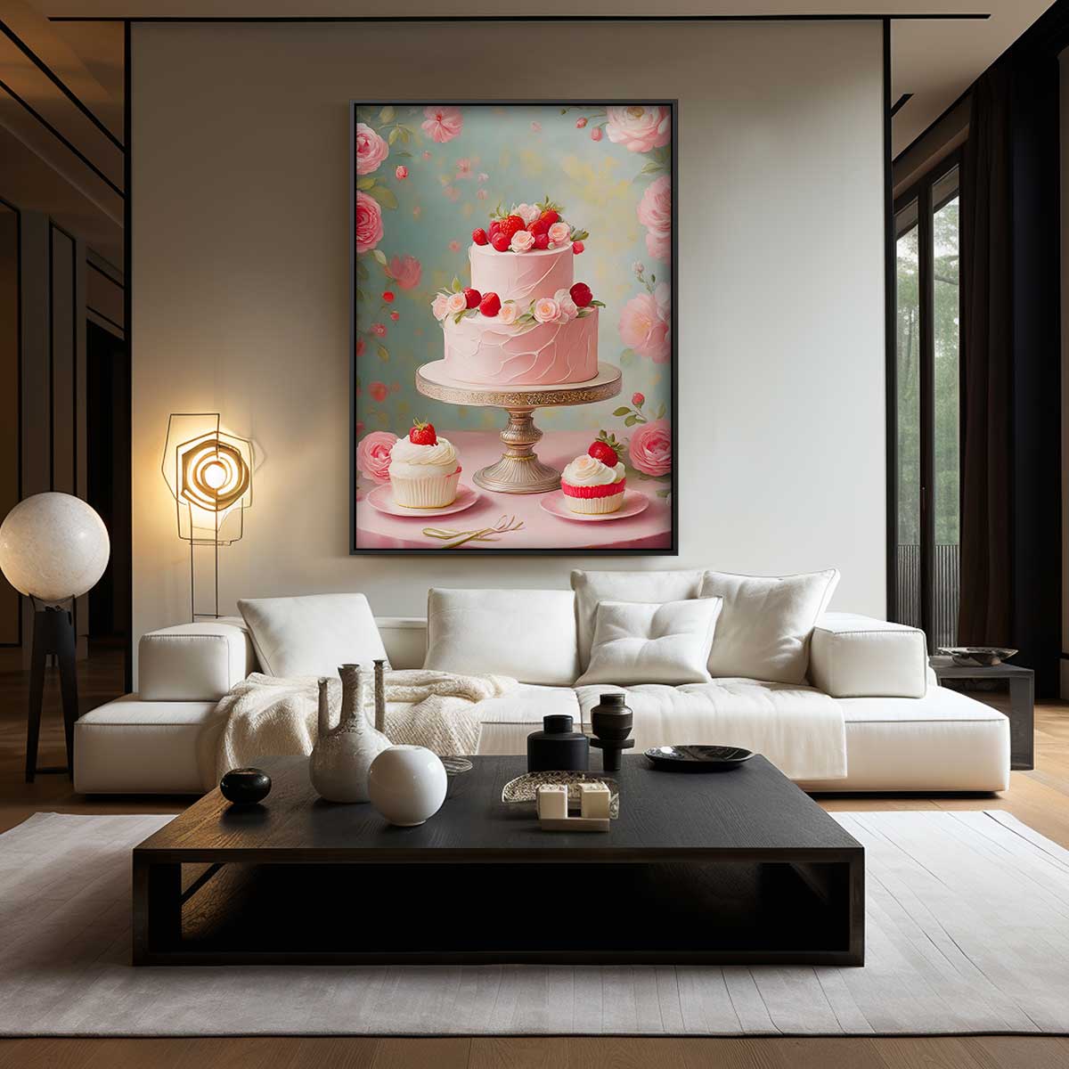 Romantisch Rozen Gebak Schilderij Kunstwerk-canvas-dibond-plexiglas-wanddecoratie-WallArtistic