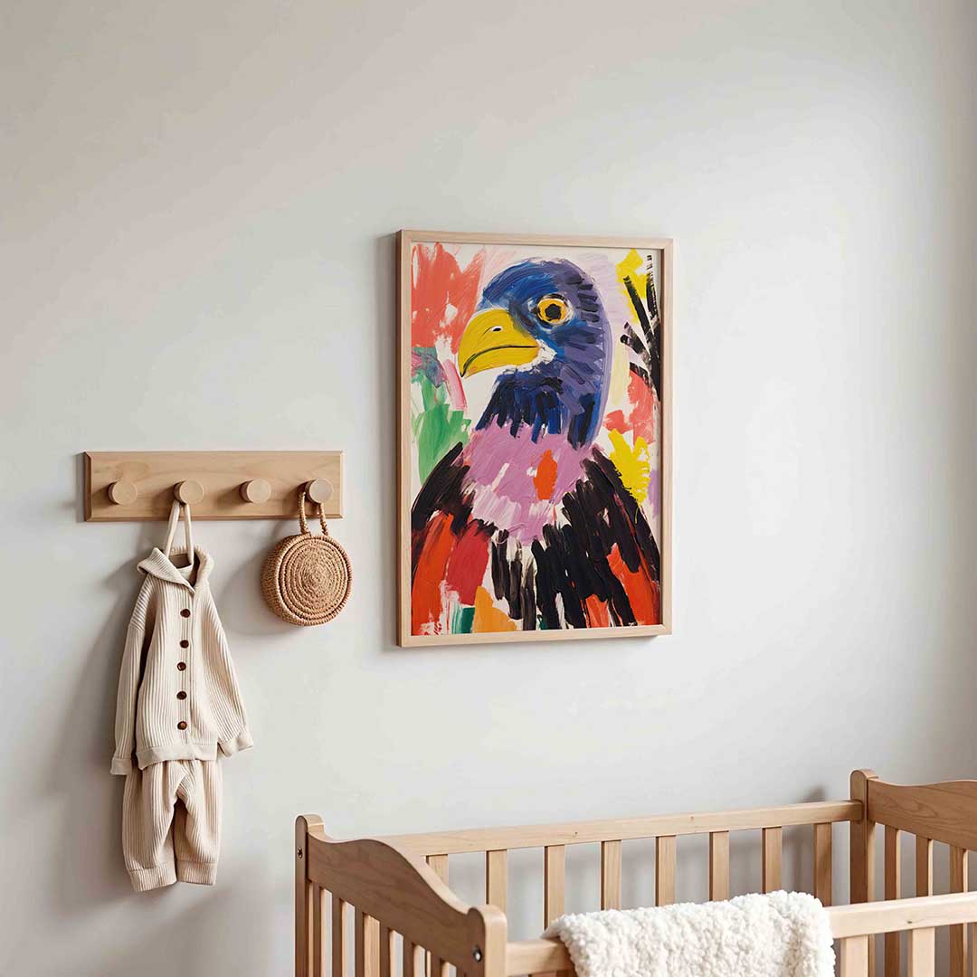 Vogel met kleurrijke achtergrond Poster
