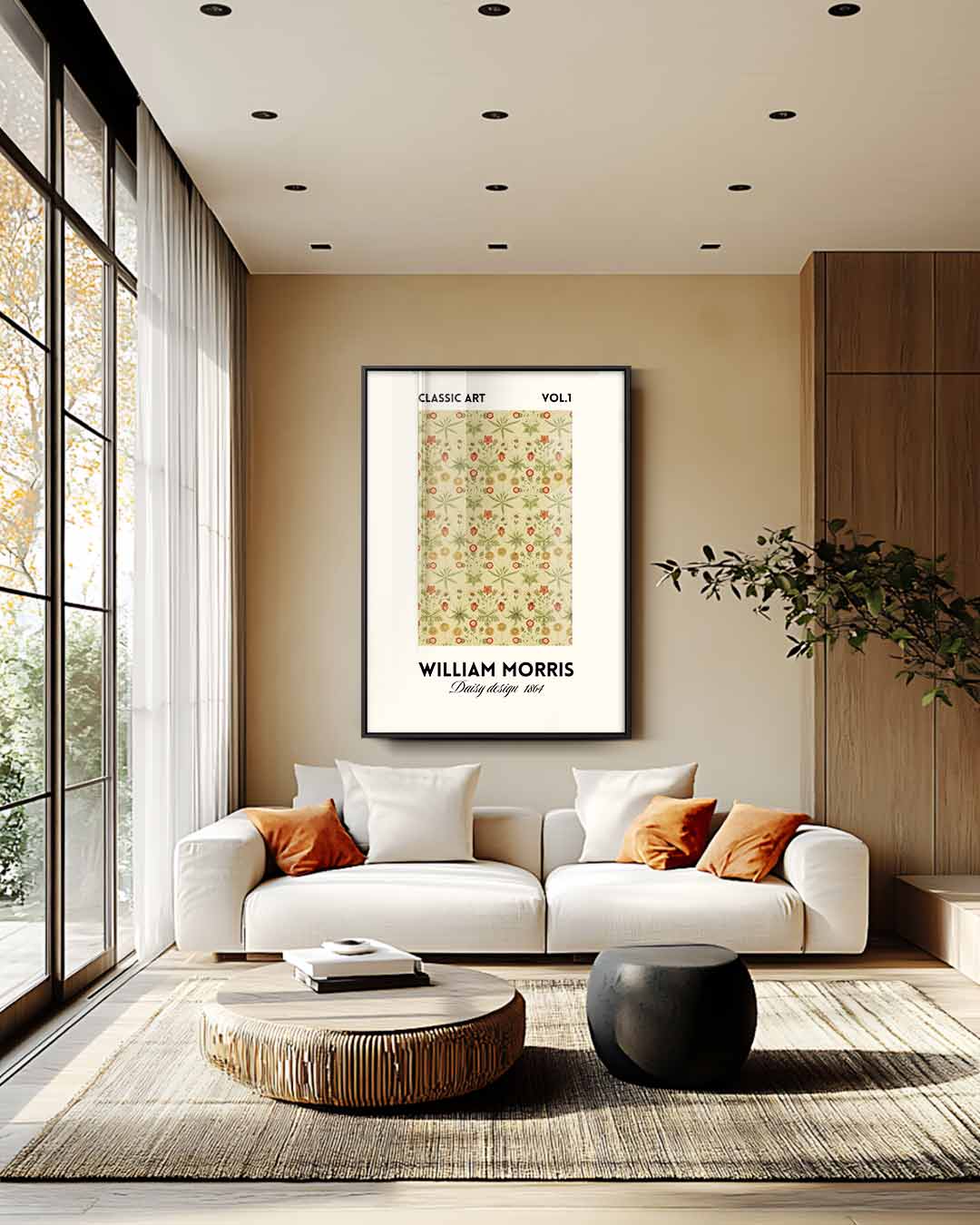 William Morris Daisy Design Kunstwerk-canvas-dibond-plexiglas-wanddecoratie-WallArtistic