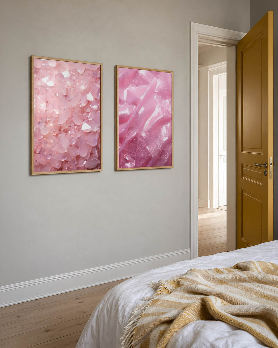 Roze kristaltextuur Posterset