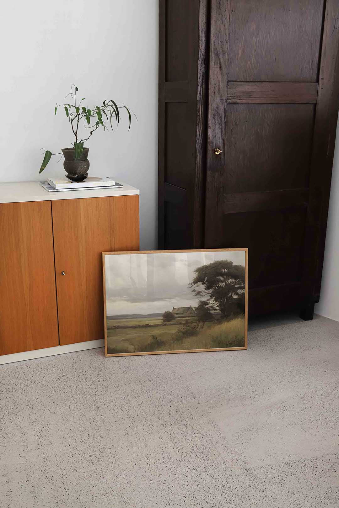 Landschap met huis Poster