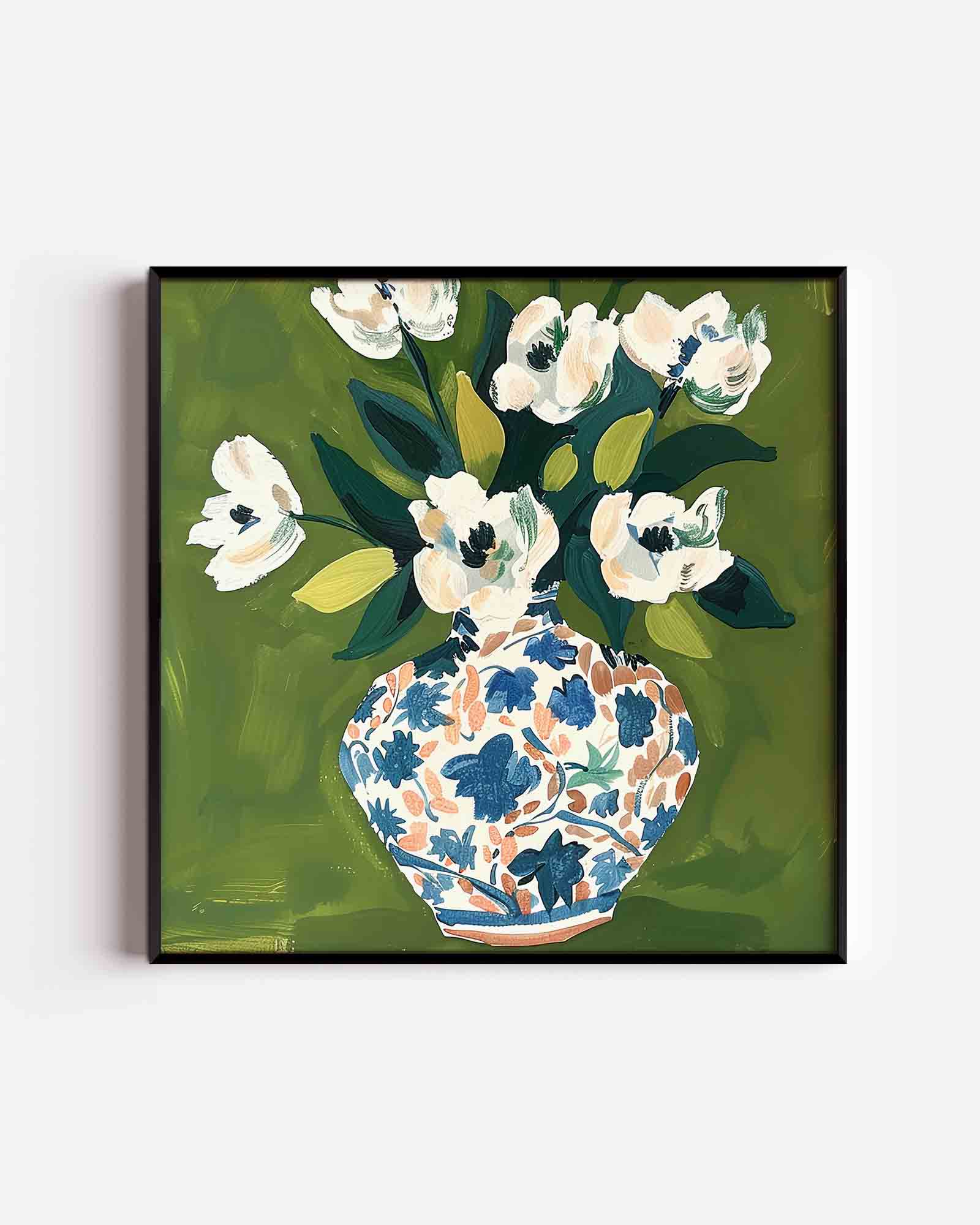 Bloemen in vaas Poster