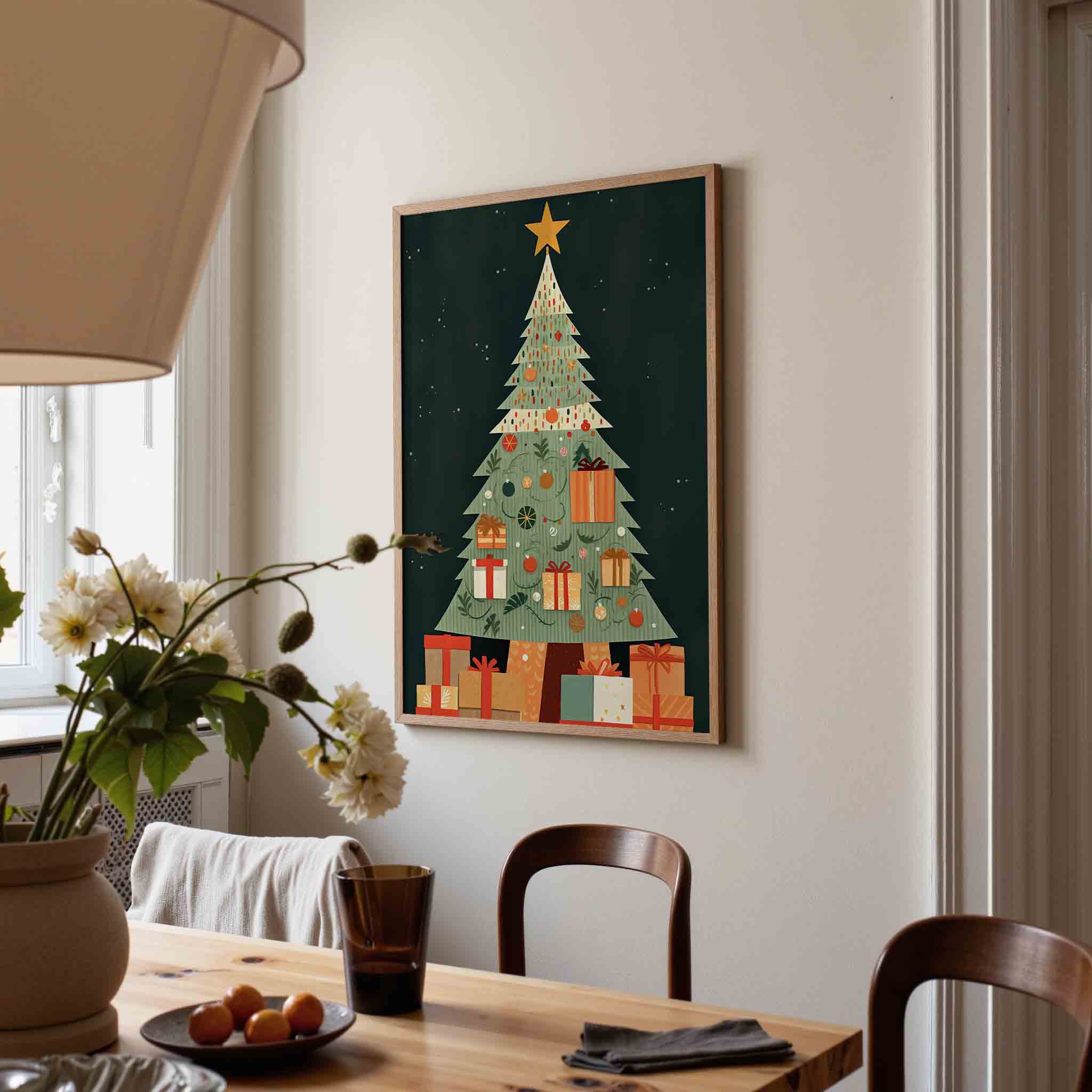 Kerstboom met cadeaus Poster