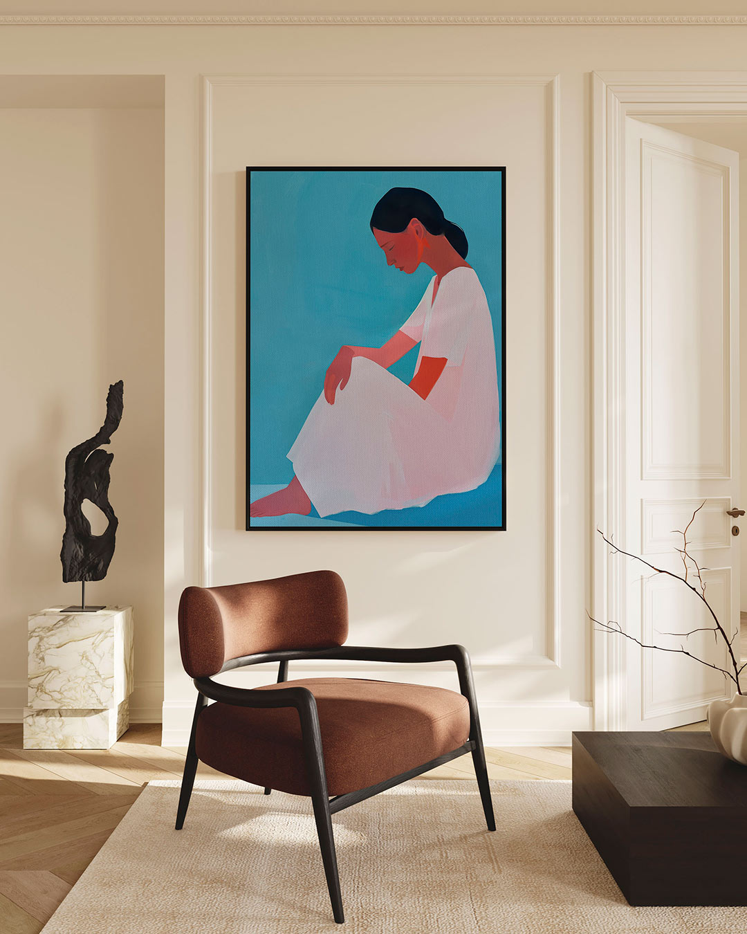 Zittende vrouw Kunstwerk