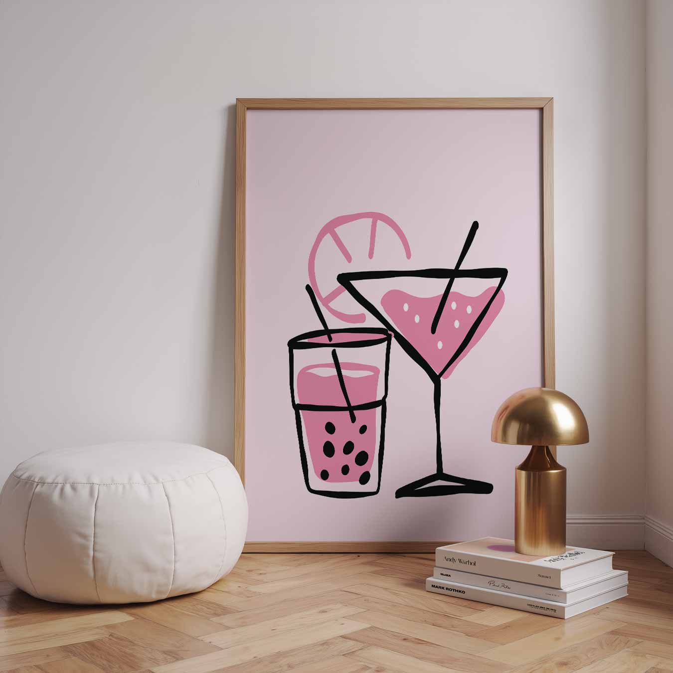Tropische Cocktail Illustratie Poster-WallArtistic