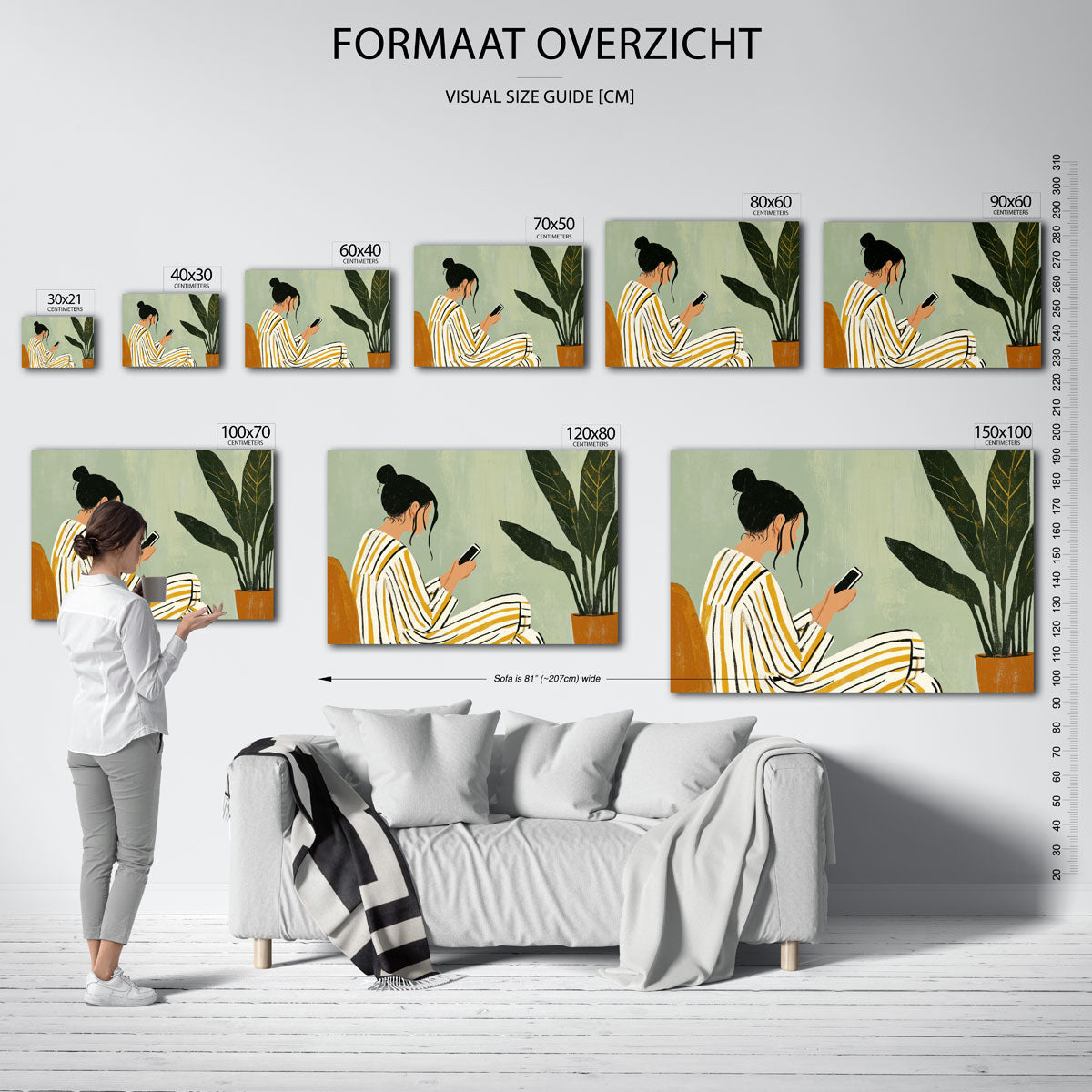 Vrouw met telefoon Poster