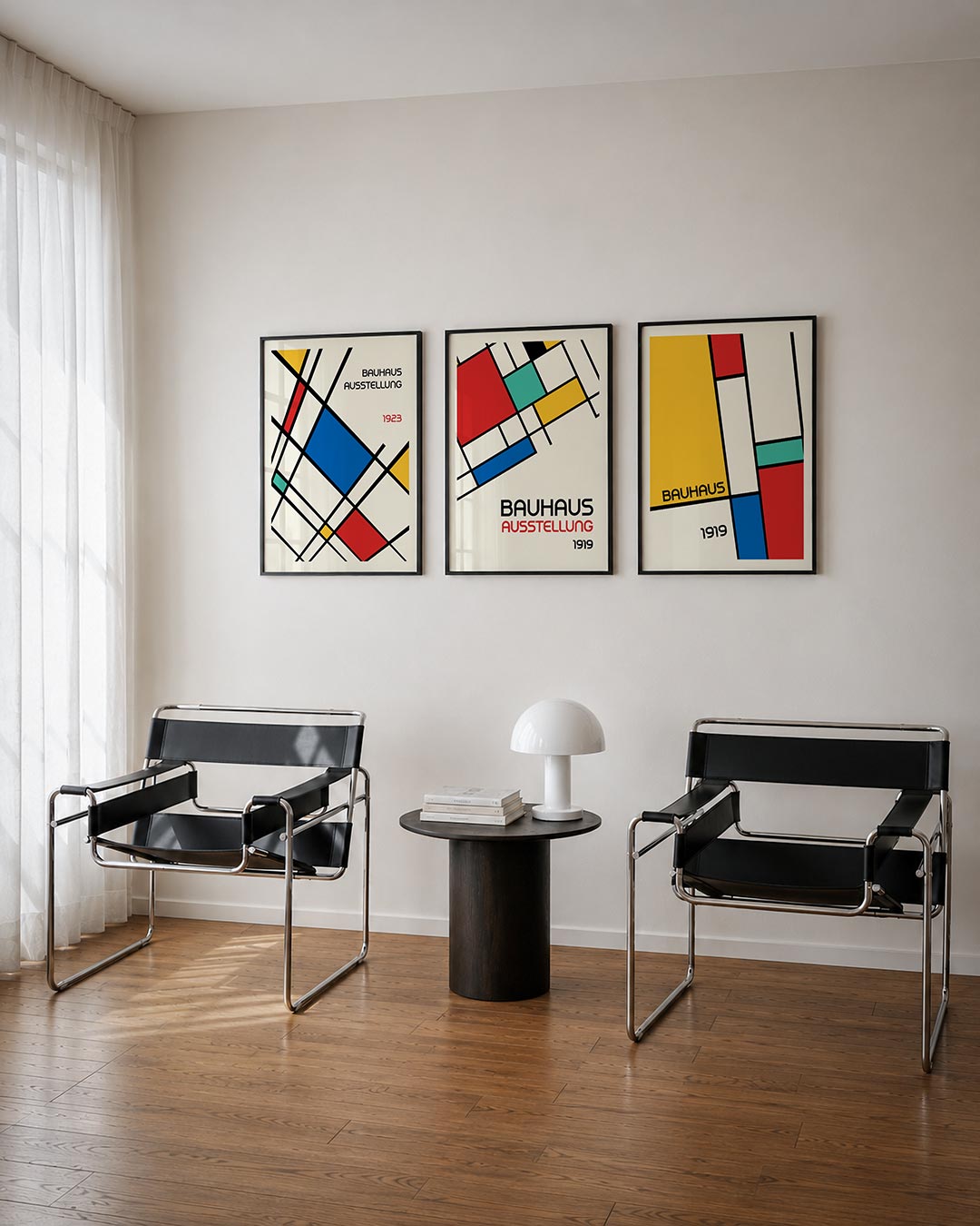 Kleurrijke lijnenspel Posterset