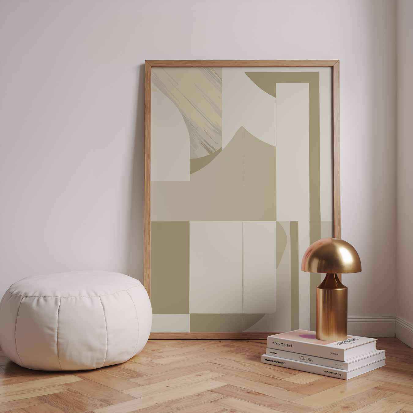 Stijlvolle Minimalistische Beige Poster-WallArtistic