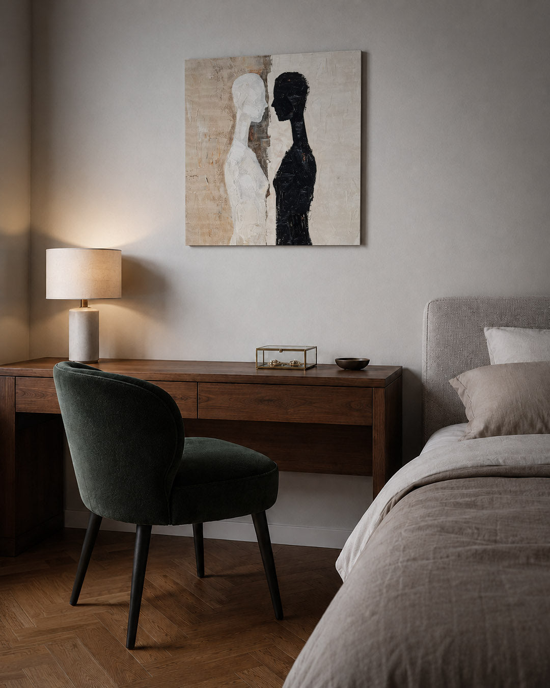 Tegenovergestelde figuren Kunstwerk